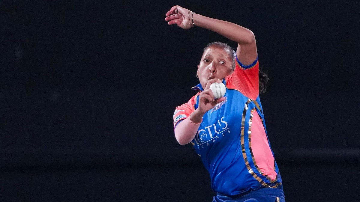 <div class="paragraphs"><p>Mumbai Indians Shabnim Ismail bowls during the Women's Premier League (WPL) 2024 cricket match between Delhi Capitals and Mumbai Indians, at Arun Jaitley Stadium in New Delhi, Tuesday, March 5, 2024.</p></div>