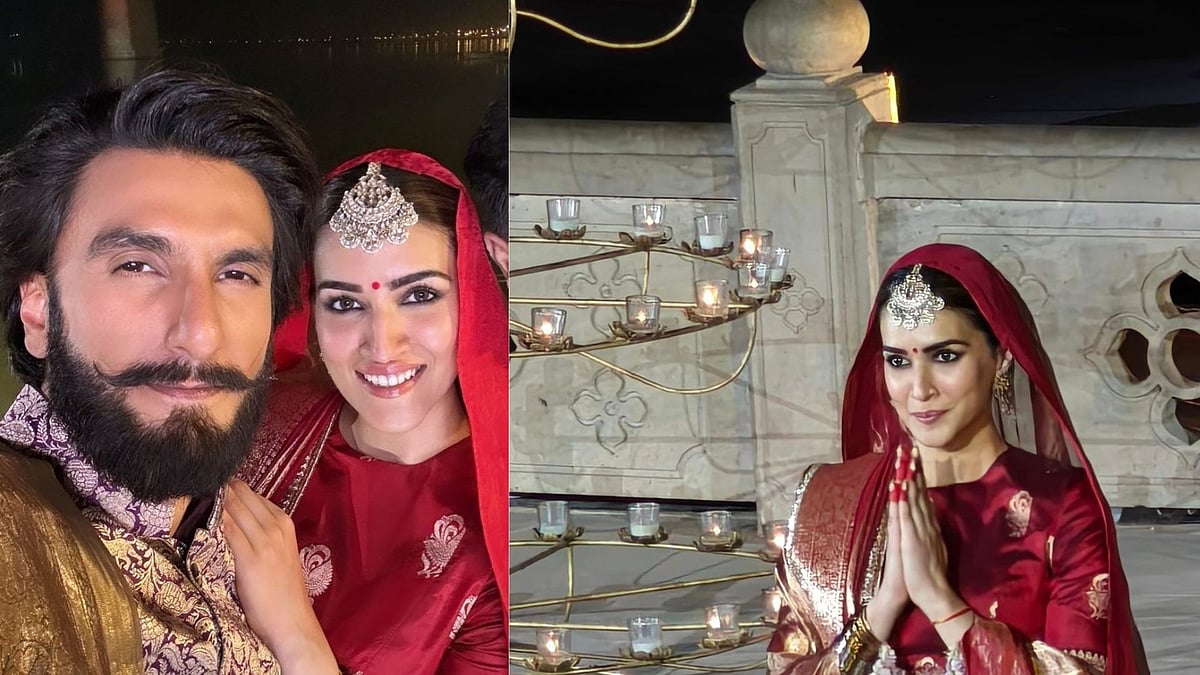 <div class="paragraphs"><p>Ranveer Singh and Kriti Sanon walked the ramp on the ghats of Banaras for Manish Malhotra's fashion show.</p></div>