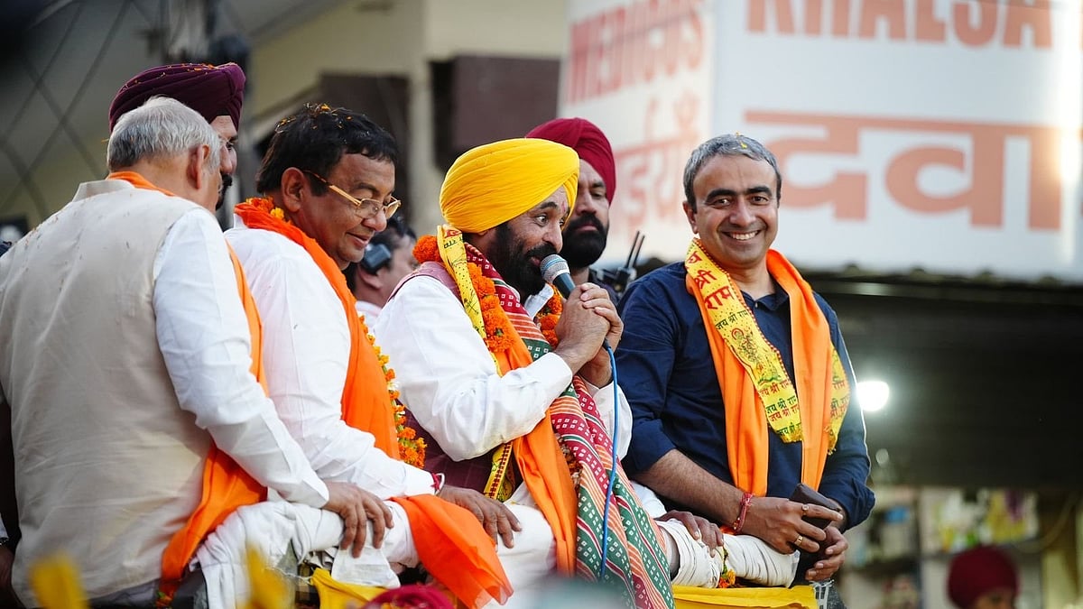 <div class="paragraphs"><p>Punjab CM Bhagwant Mann addressed a gathering after holding the roadshow in Kurukshetra.</p></div>