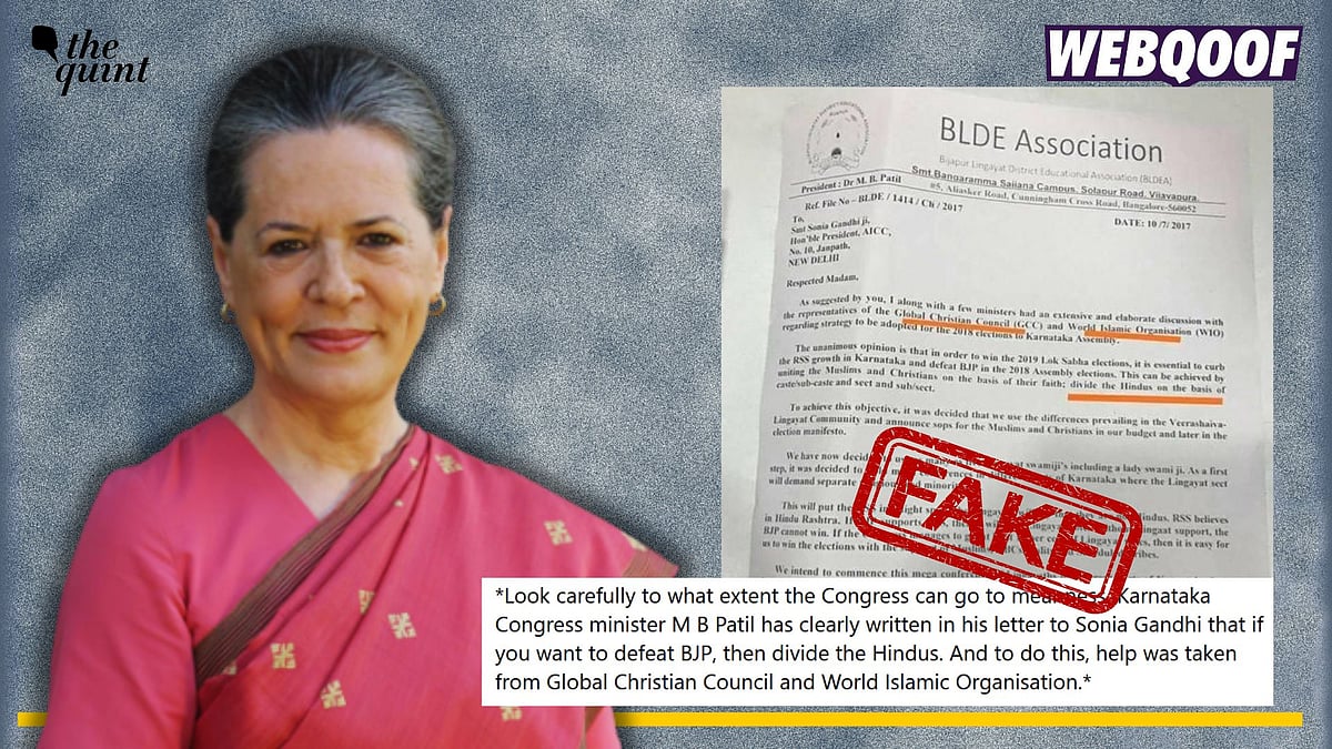 <div class="paragraphs"><p>Fact-check: A fake letter is going viral to claim that Congress aimed to divide Hindus in Karnataka to win the elections.</p></div>