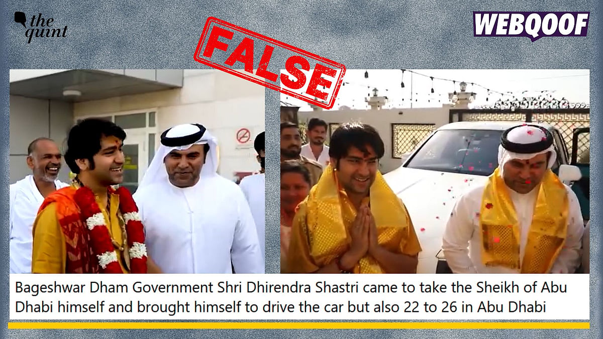 <div class="paragraphs"><p>Fact-check: A false claim about Bageshwar Dham Sarkar being welcomed by UAE President in Abu Dhabi is going as real.</p></div>