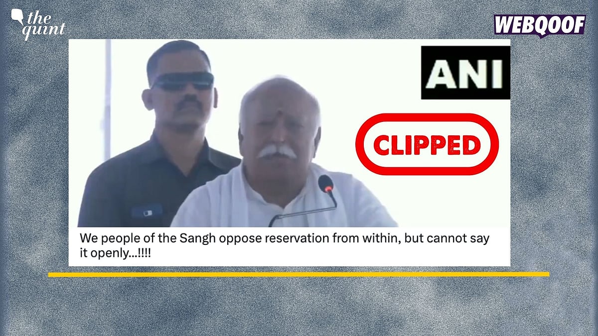 <div class="paragraphs"><p>Fact-Check: This video is clipped. Mohan Bhagwat clarified the Sangh's stance on reservations. </p></div>