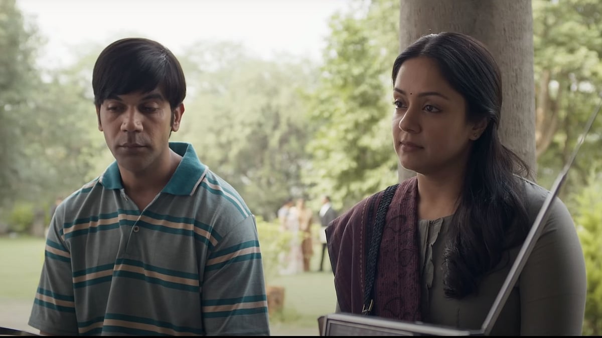 <div class="paragraphs"><p>Jyothika and Rajkummar Rao in a still from<em> Srikanth.</em></p></div>