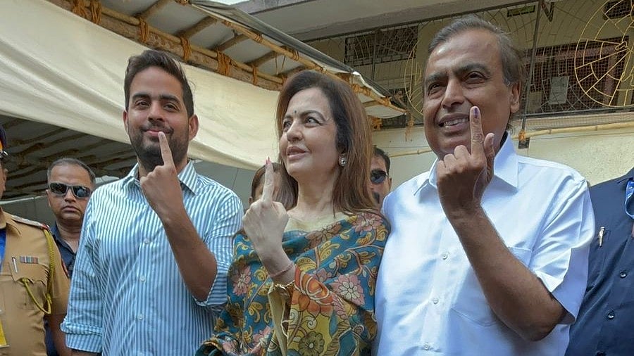 <div class="paragraphs"><p>Mukesh Ambani, his wife Nita Ambani, and their son Akash Ambani have also cast their votes. </p></div>