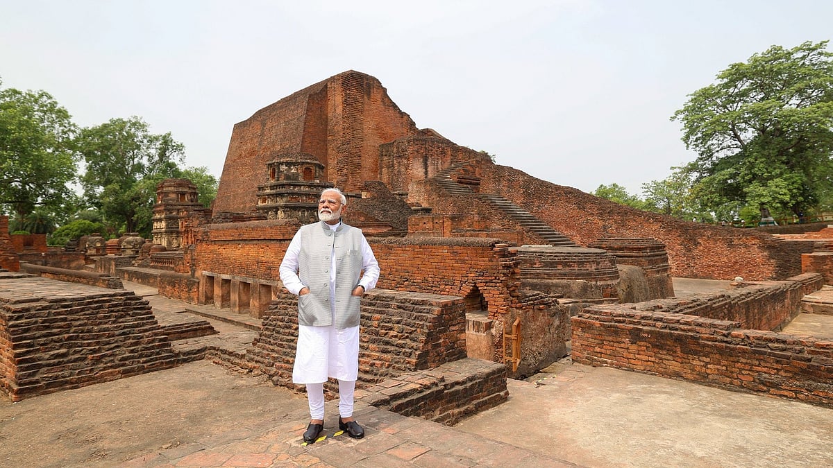 <div class="paragraphs"><p>PM Narendra Modi at the site of the ancient Nalanda University. </p></div>