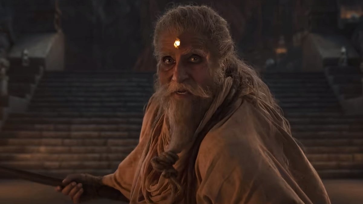 <div class="paragraphs"><p>Amitabh Bachchan in a still from<em> Kalki 2898 AD.</em></p></div>