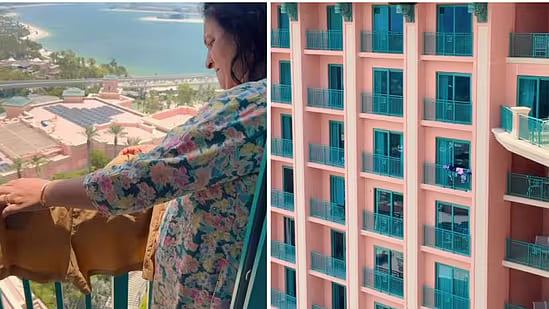 <div class="paragraphs"><p>Indian mom dries clothes on balcony of a Dubai hotel.</p></div>