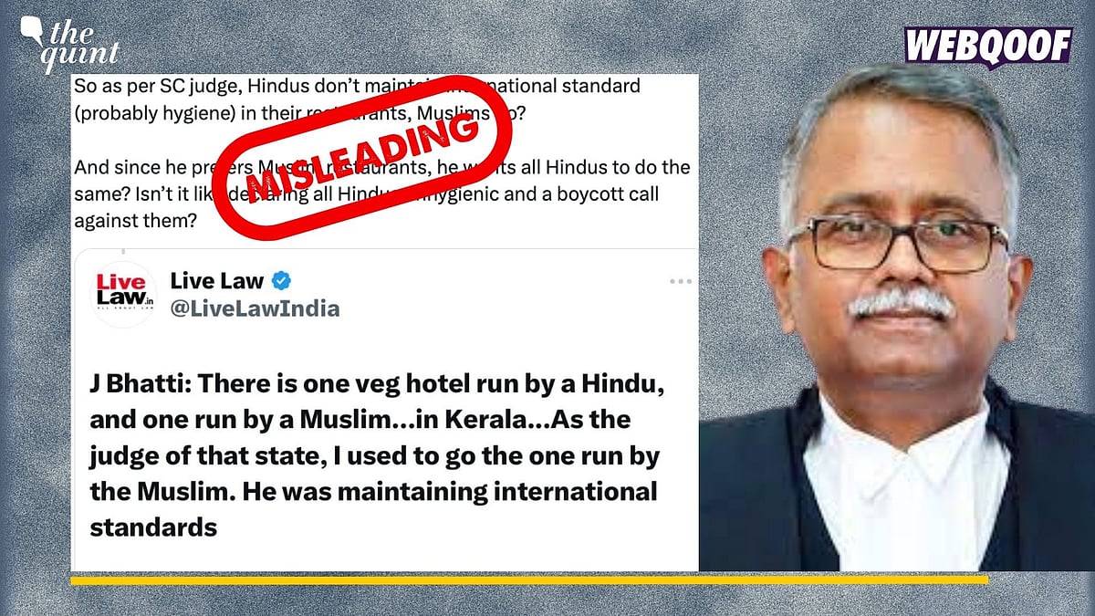 <div class="paragraphs"><p>Fact-Check: Justice Bhatti did not call all Hindu restaurants unhygienic.&nbsp;</p></div>