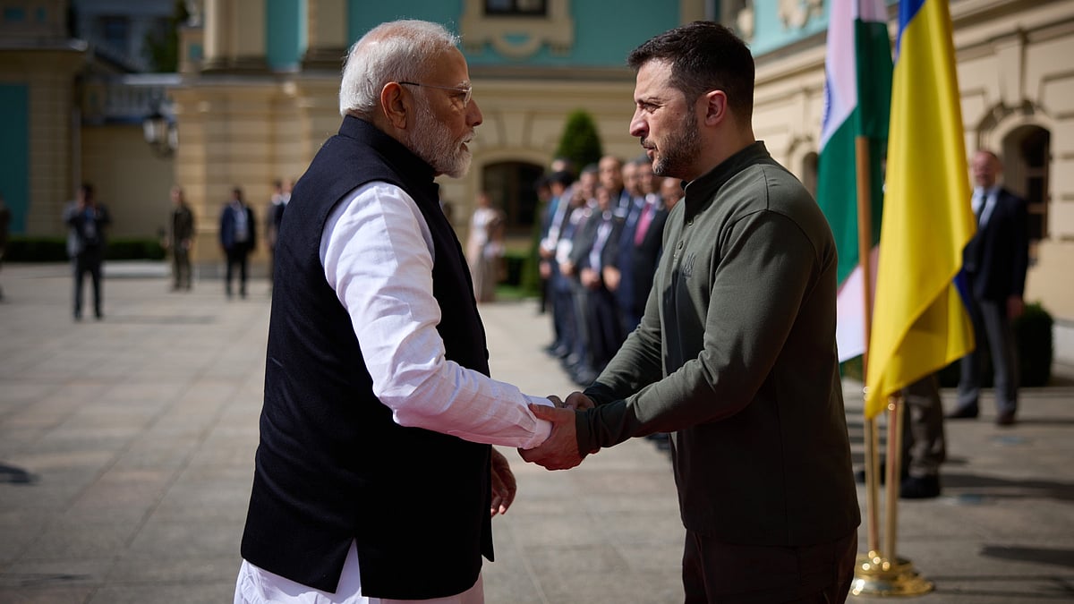 <div class="paragraphs"><p>Modi and&nbsp;Zelenskyy in Kyiv.&nbsp;</p></div>