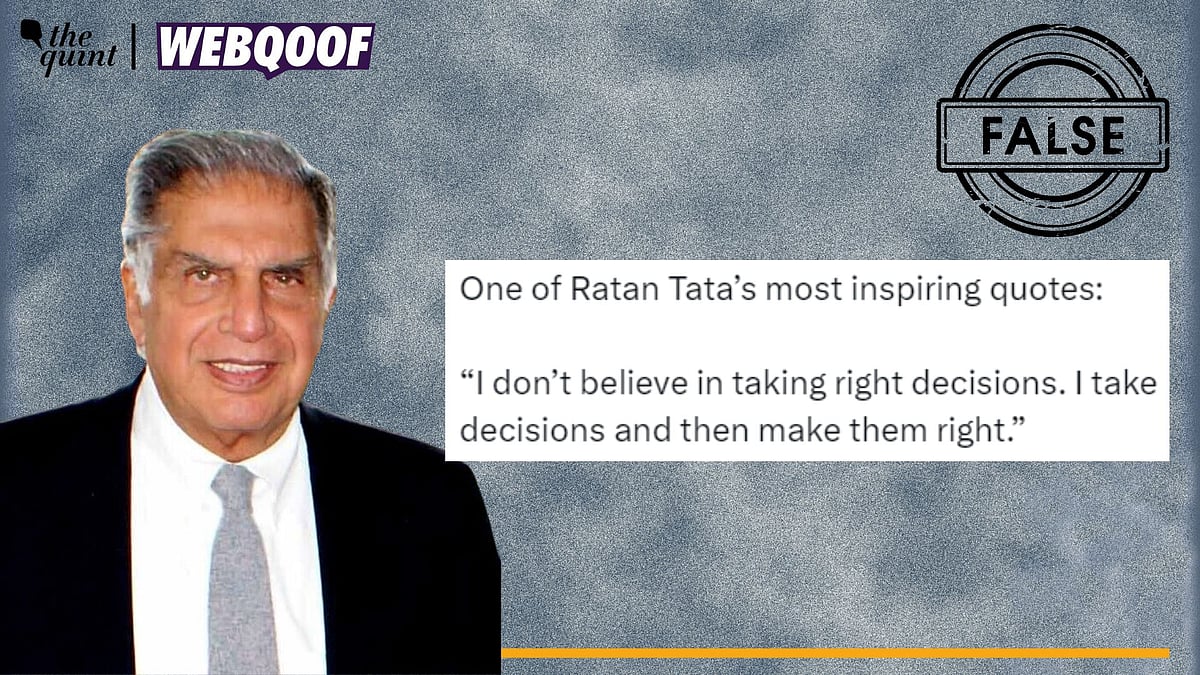 <div class="paragraphs"><p>Fact-Check | This statement was not made by late industrialist Ratan Tata. </p></div>
