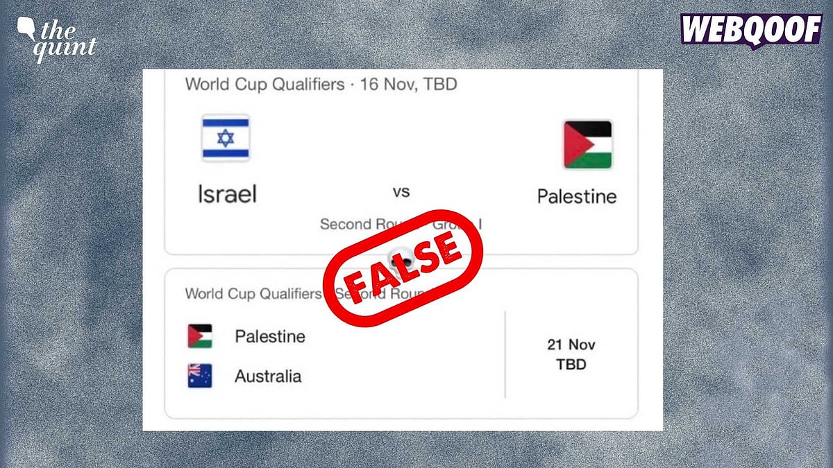 <div class="paragraphs"><p>Fact-Check: The claim is false as there are no matches scheduled between Israel and Palestine. </p></div>