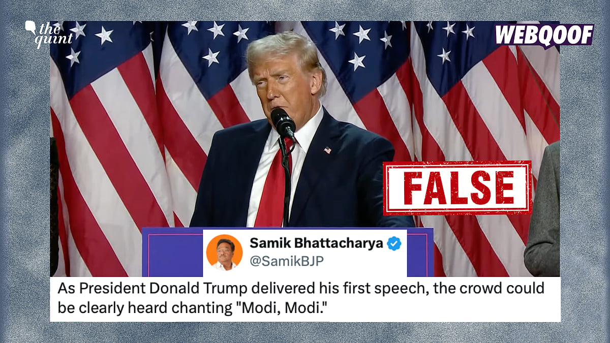 <div class="paragraphs"><p>The crowd did not chant 'Modi, Modi' at Donald Trump's first speech after the 2024 US Presidential Elections.</p></div>