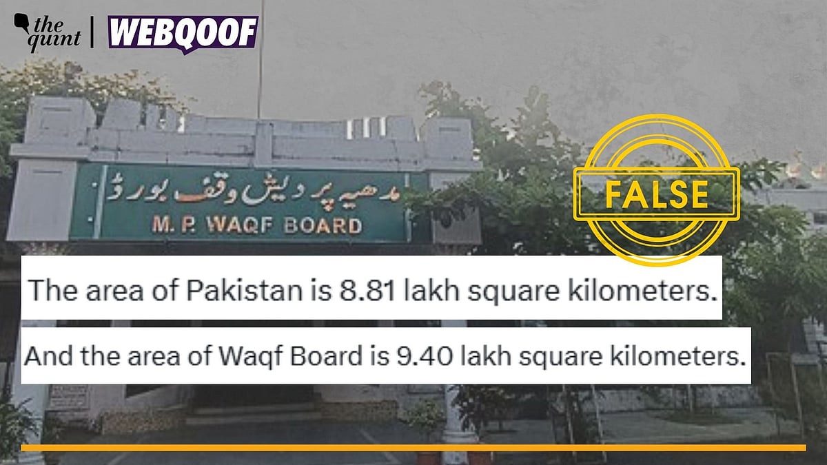 <div class="paragraphs"><p>Fact-Check | The claim of Waqf Board properties' area in India being larger than Pakistan's land area is false.</p></div>
