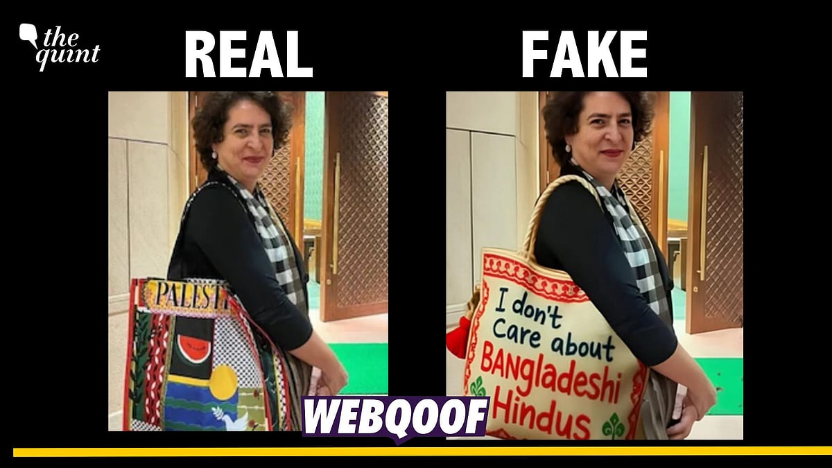 <div class="paragraphs"><p>Fact-check: An altered image is going viral to claim that Priyanka Gandhi Vadra carried a bag with a message written against Bangladeshi Hindus.</p></div>