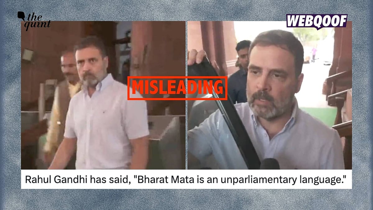 <div class="paragraphs"><p>A video of Congress leader Rahul Gandhi saying 'Bharat Mata is unparliamentary' has gone viral on social media without context, misleading users. </p></div>