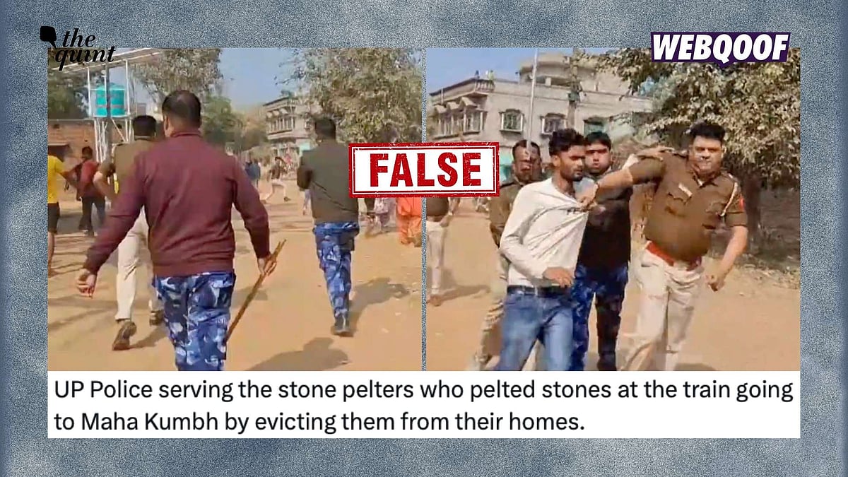 <div class="paragraphs"><p>An unrelated video is being shared to falsely claim that it shows Uttar Pradesh police taking action against people who pelted stones at a train carrying people to the 2025 Maha Kumbh Mela.</p></div>