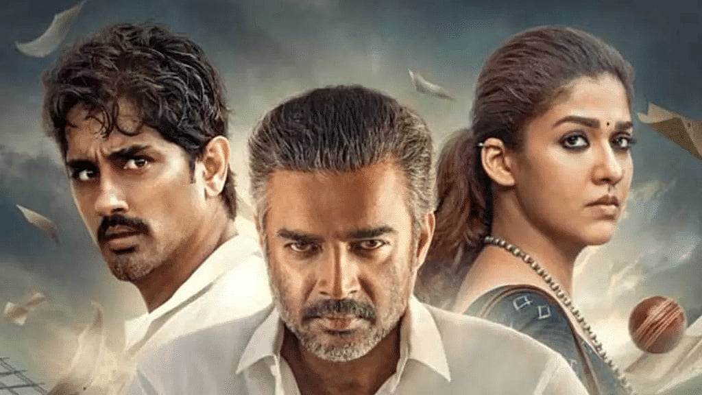<div class="paragraphs"><p>Siddharth, R Madhavan, and Nayanthara in the poster for 'Test'. </p></div>