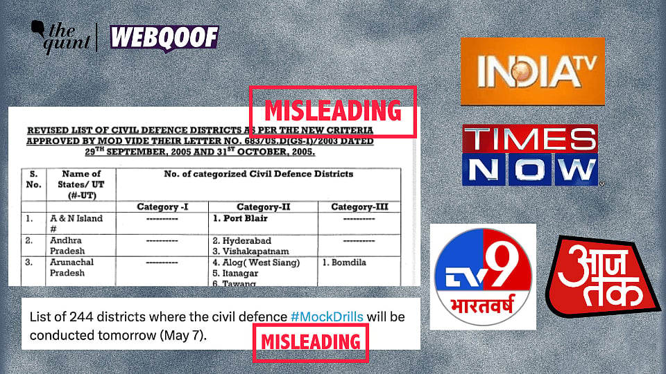 <div class="paragraphs"><p>Media organisations shared an old document to claim it shows a recent list of districts chosen for civil defence mock drills. </p></div>
