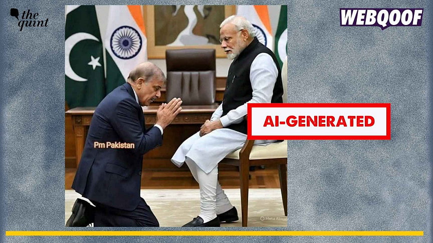 <div class="paragraphs"><p>An AI-generated image showing Shehbaz Sharif apologising to PM Modi is going viral as real. </p></div>