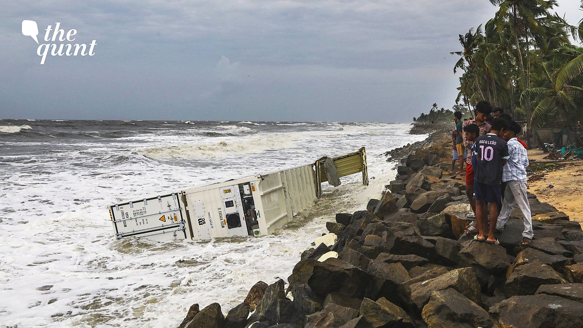 <div class="paragraphs"><p>At least 34 containers had washed ashore by Tuesday morning days after a cargo ship capsized off the Kerala coast.</p></div>