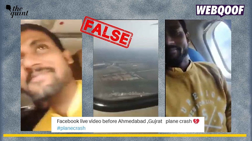 <div class="paragraphs"><p>A 2023 video showing a passenger recording himself from inside a plane while a crashes in Nepal is being falsely linked to Air India plane crash in Ahmedabad. Read our fact-check here.</p></div><div class="paragraphs"><p><br></p></div>