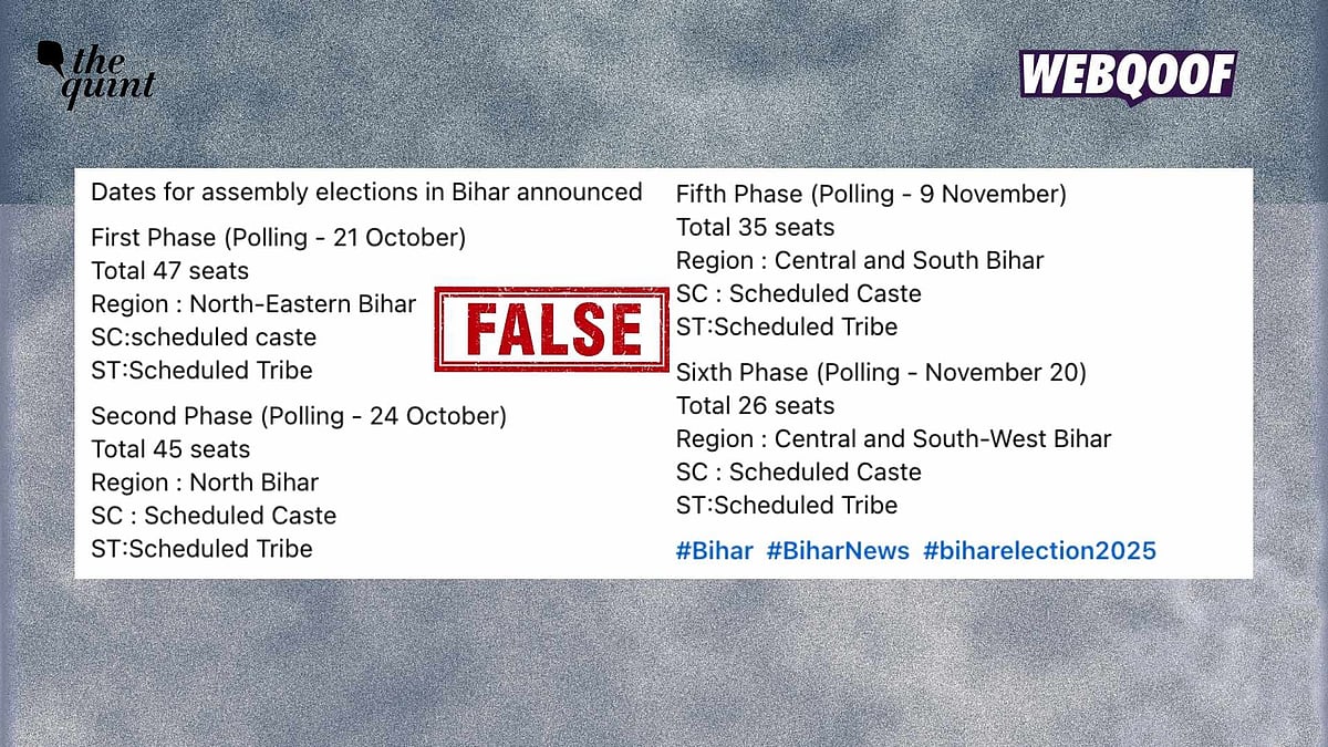 <div class="paragraphs"><p>Social media users are sharing a fake list of dates to falsely claim that it shows the polling dates for the 2025 Bihar Assembly elections.</p></div>