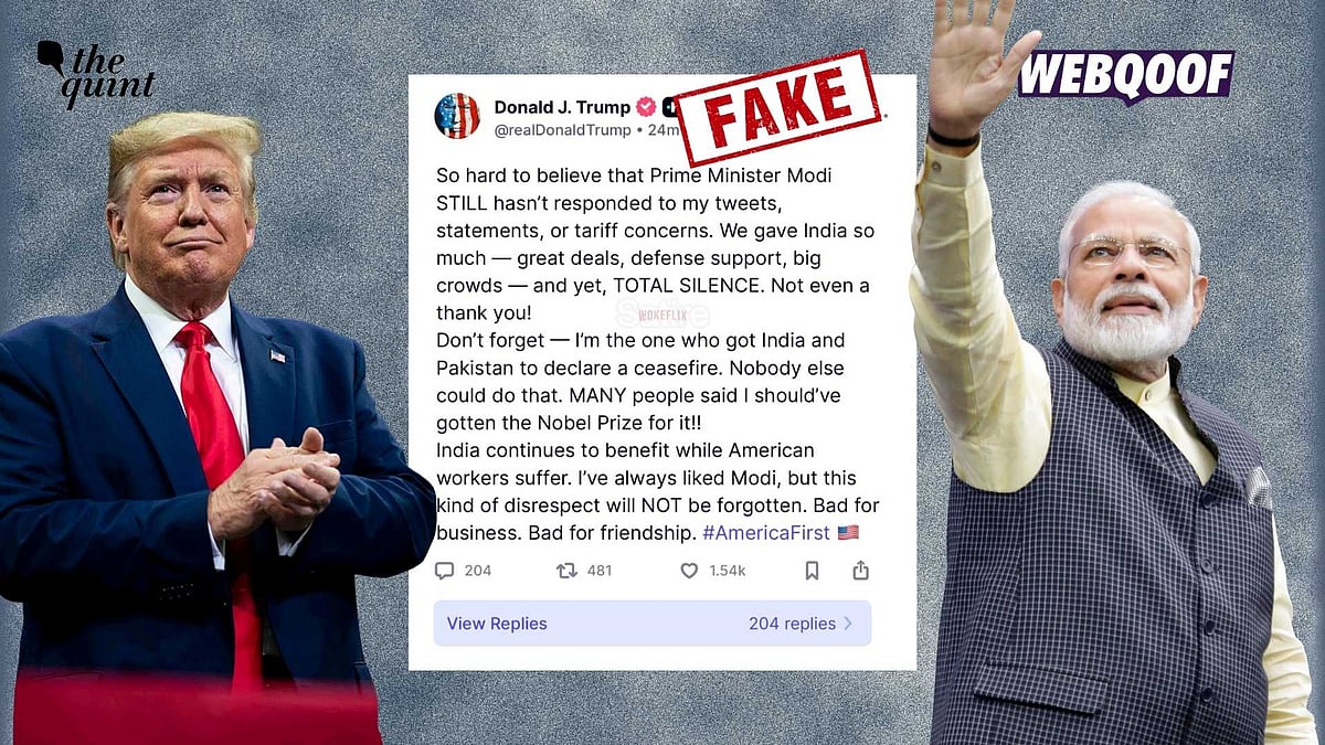 <div class="paragraphs"><p>A fake screenshot is going viral with the false claim that US President Donald Trump posted an angry rant about India and Prime Minister Narendra Modi on his Truth Social account.</p></div>