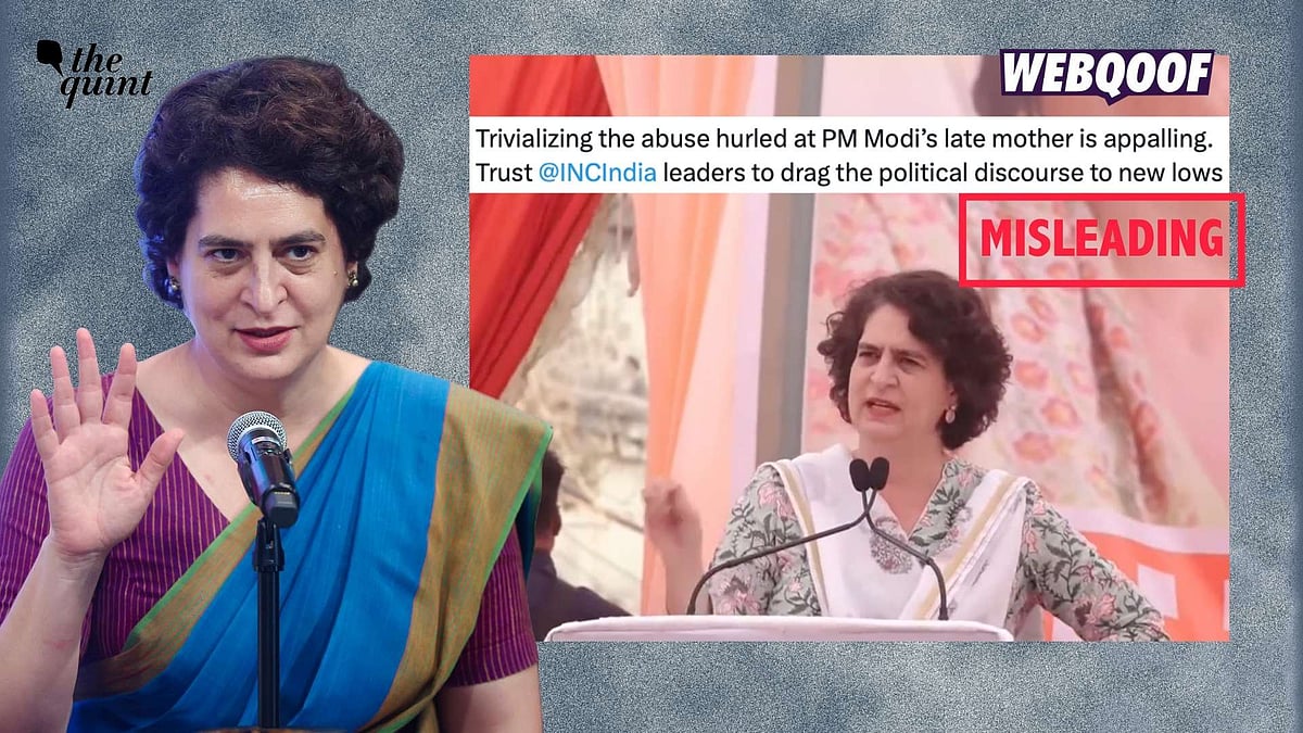 <div class="paragraphs"><p>An old, unrelated video of Priyanka Gandhi Vadra is being shared with the misleading claim that she took a jibe at PM Narendra Modi for his emotional speech about alleged verbal abuse against his late mother.</p></div>