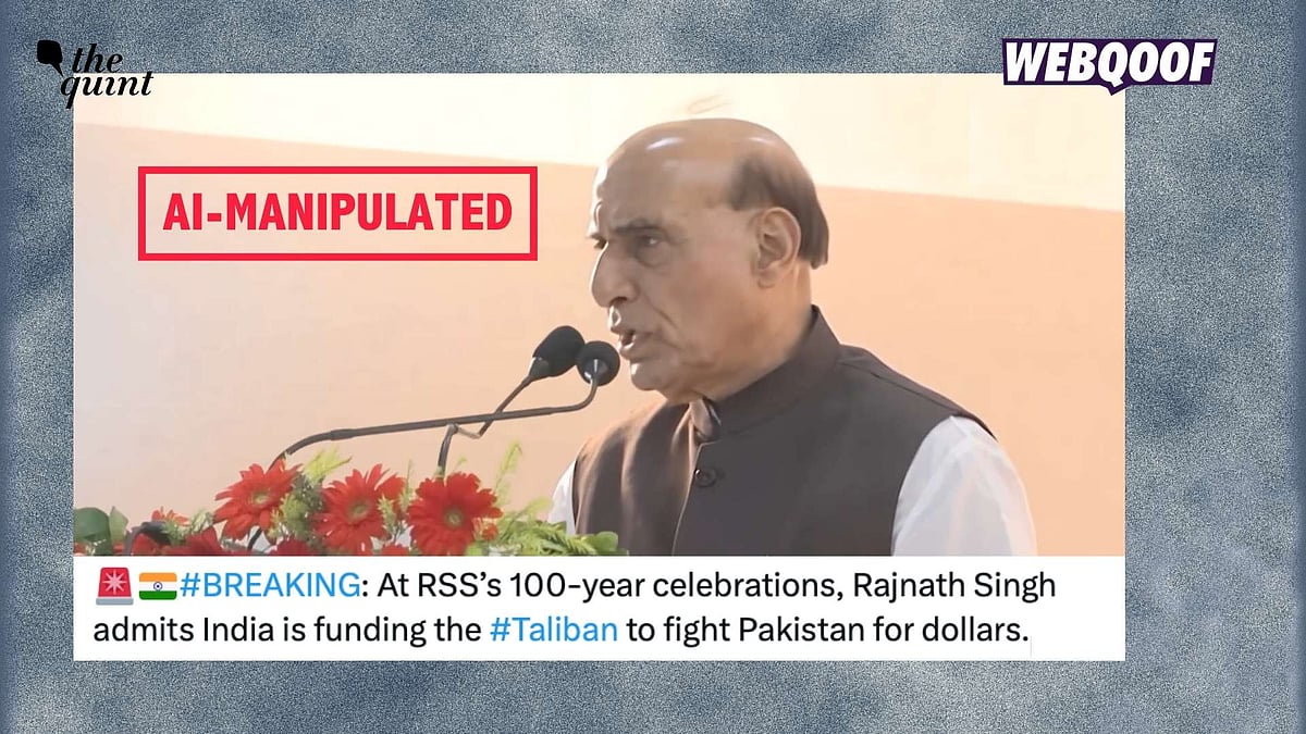 <div class="paragraphs"><p>An AI-manipulated video of Defence Minister Rajnath Singh is being shared to falsely claim he admitted that India was funding Taliban to fight Pakistan.</p></div>