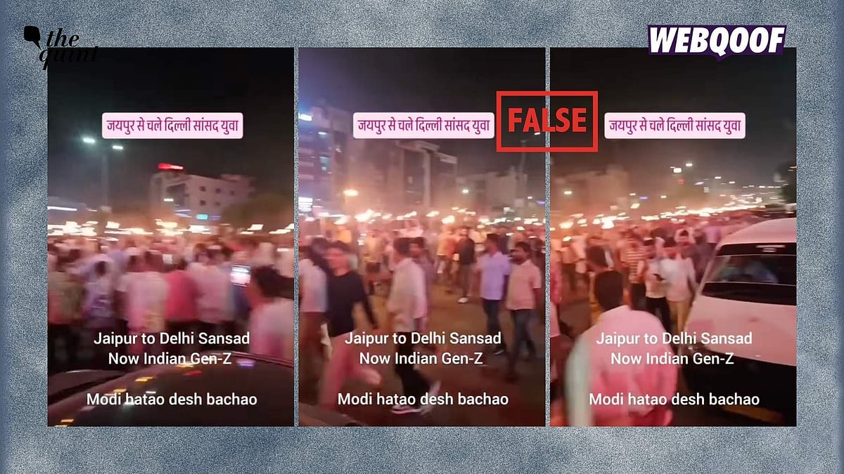 <div class="paragraphs"><p>A video of a torch rally is being shared to falsely claim that it shows Indian Gen-Z protesting against vote theft by taking out a rally from Jaipur to Delhi.</p></div>