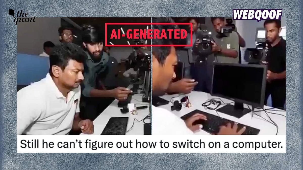 <div class="paragraphs"><p>An AI-generated video of Tamil Nadu Deputy CM Udhayanidhi Stalin is being shared to falsely claim that he was using a computer without turning it on.</p></div>