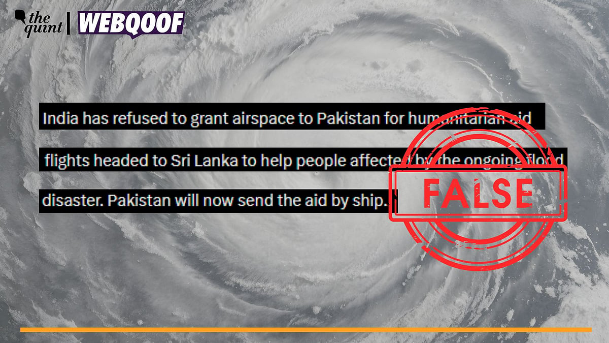<div class="paragraphs"><p>Fact-Check | The claim of India refusing Pakistan to use its airspace to send humanitarian aid to Sri Lanka is false.</p></div>
