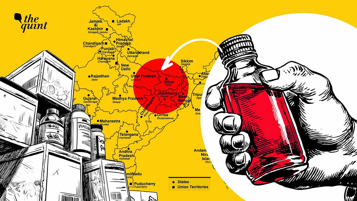 <div class="paragraphs"><p>Codeine Cough Syrup: UP में कोडीन युक्त कफ सिरप तस्करी का बड़ा नेटवर्क उजागर हुआ है. फर्जी फर्मों के जरिए दवाएं झारखंड, बंगाल होते बांग्लादेश तक भेजी जाती थीं. जांच में अब तक 128 FIR, 32 गिरफ्तारी और 280 लाइसेंस रद्द करने की  शामिल है.</p></div>