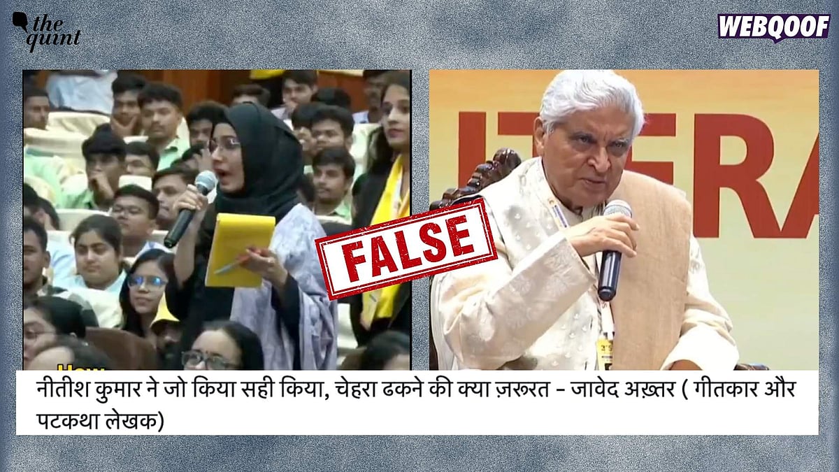 <div class="paragraphs"><p>The viral post claims that in the clip, Javed Akhtar is defending Bihar CM Nitish Kumar amid the Hijab Controversy.</p></div>