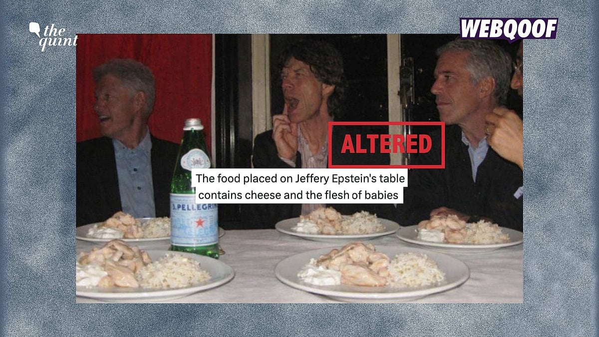 <div class="paragraphs"><p>An edited photo showing plates of white food in front of Jeffrey Epstein, Bill Clinton, and Mick Jagger is being shared with speculative claims about child cannibalism on social media.</p></div>