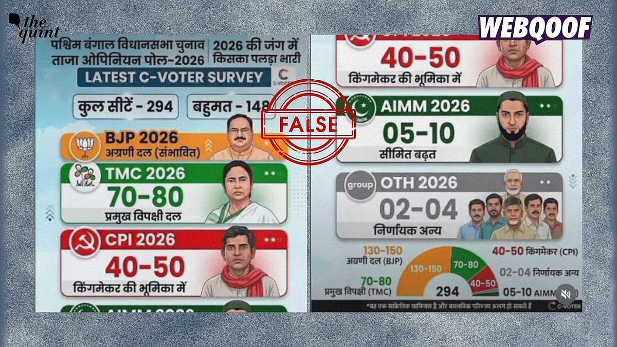 <div class="paragraphs"><p>The post has been shared with the false claim that it shows the results of the C-voter opinion polls in West Bengal, which predict the BJP will lead. </p></div>