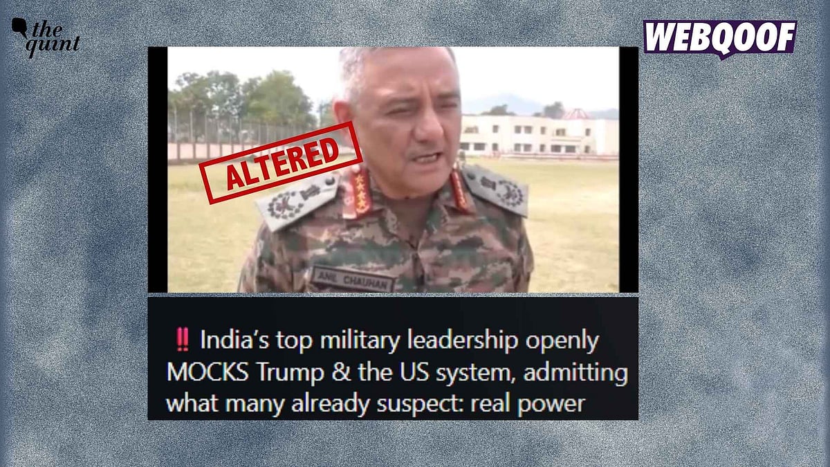 <div class="paragraphs"><p>A video is being shared on social media with the false claim that it shows General Anil Chauhan mocking President Trump and the US system. </p><p><br></p></div>
