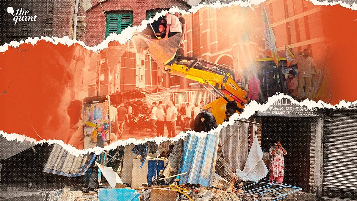 <div class="paragraphs"><p>On 5 May, a crowd of hundreds gathered at the city's iconic New Market area with bulldozers, led by unknown persons who chanted Jai Shree Ram.</p></div>