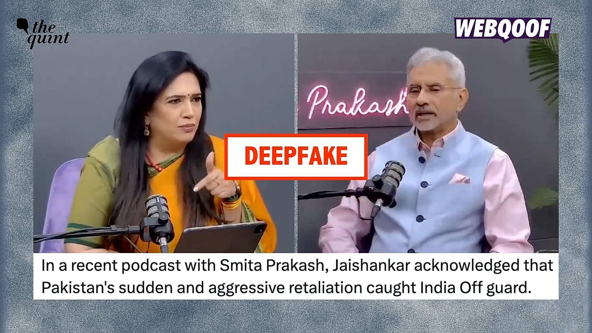 <div class="paragraphs"><p>A deepfake of EAM S Jaishankar is being shared to falsely claim that he spoke about Pakistan's sudden retaliation during Operation Sindoor.</p></div>
