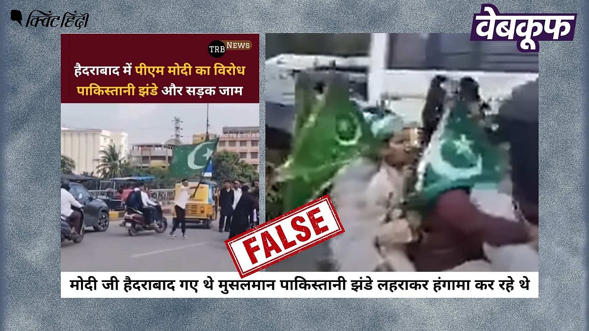 <div class="paragraphs"><p>PM Modi के हैदराबाद दौरे पर पाकिस्तानी झंडे दिखाने का दावा भ्रामक है</p></div>