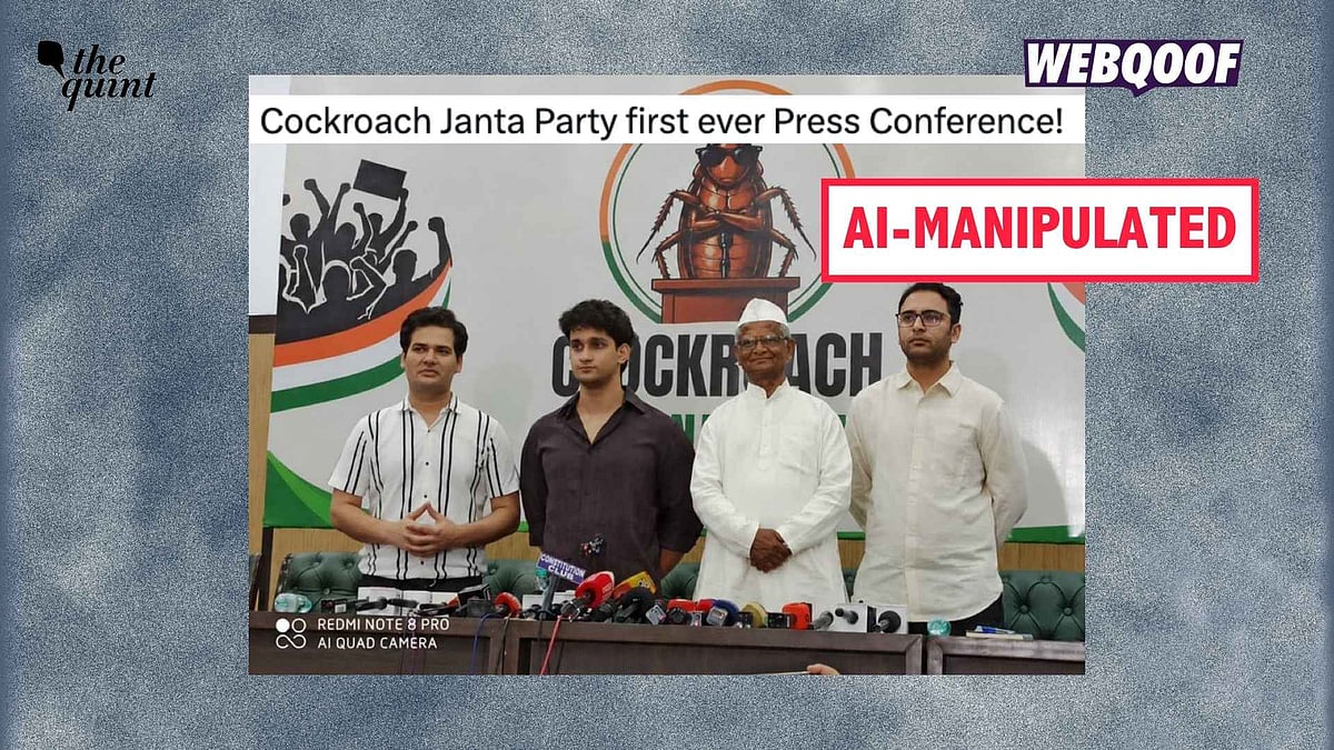 <div class="paragraphs"><p>An AI-manipulated photo is being shared to falsely claim that activist Anna Hazare was the Cockroach Janta Party's first press conference.</p></div>