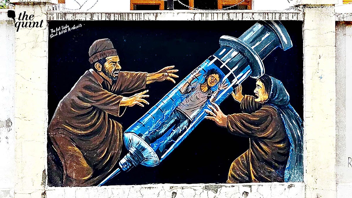 <div class="paragraphs"><p>Earlier this year, Shahran Fayaz, a young artist from Srinagar, drew a mural on the worsening drug problem in Kashmir near the Polo View market in the heart of the city. </p></div>