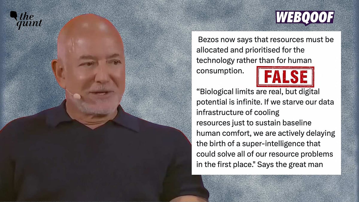 <div class="paragraphs"><p>A fabricated quote is being shared to falsely claim that Amazon's Jeff Bezos said that water needed to be prioritised for AI use over that of people's needs.</p></div>