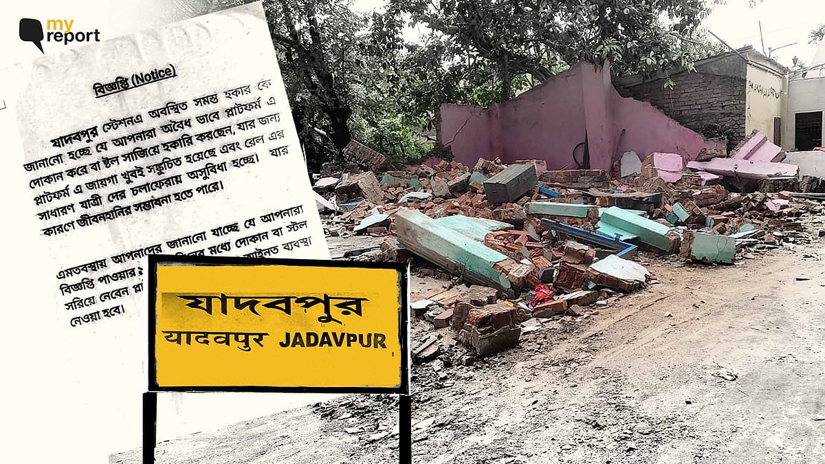 <div class="paragraphs"><p>Debris from demolished shops outside Jadavpur Railway Station after an eviction drive earlier this month.</p></div>