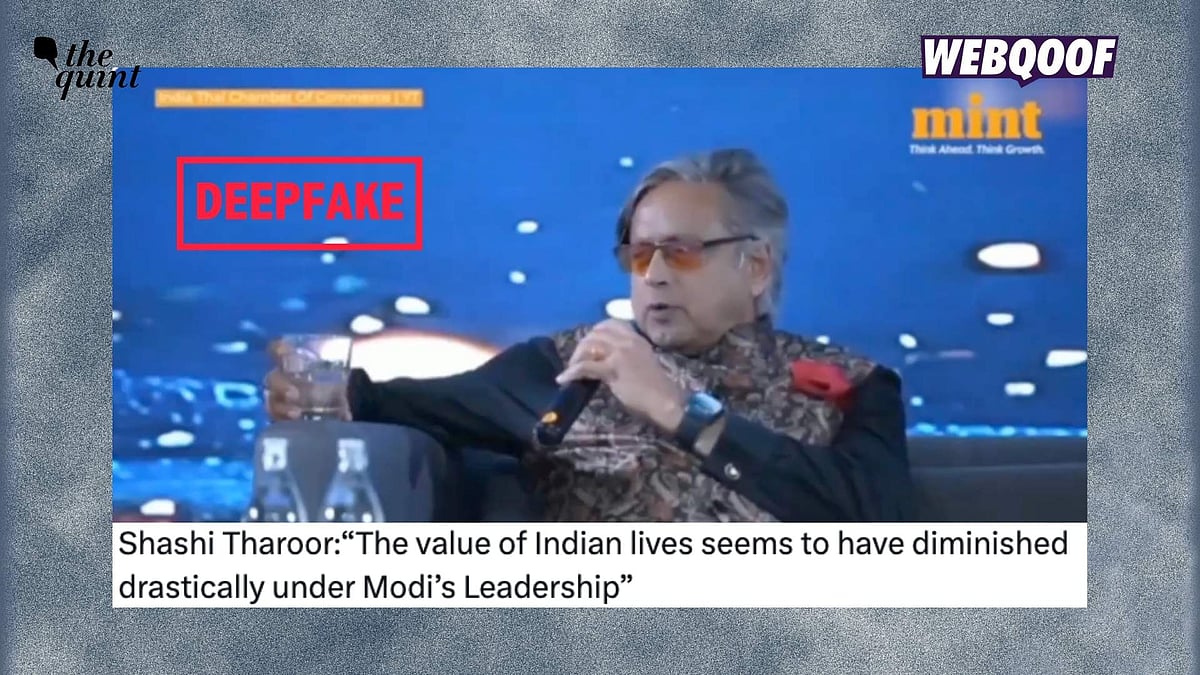 <div class="paragraphs"><p>A deepfake is being shared to falsely claim that Congress MP Shashi Tharoor praised Pakistan's democracy while criticising PM Modi.</p></div>