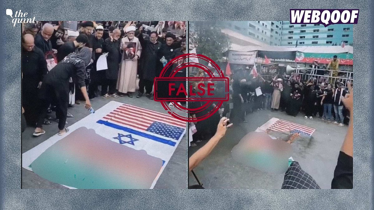 <div class="paragraphs"><p>A video is being shared on the internet, falsely claiming to show Iranians burning the Indian flag along with Israeli and American flags.</p></div>