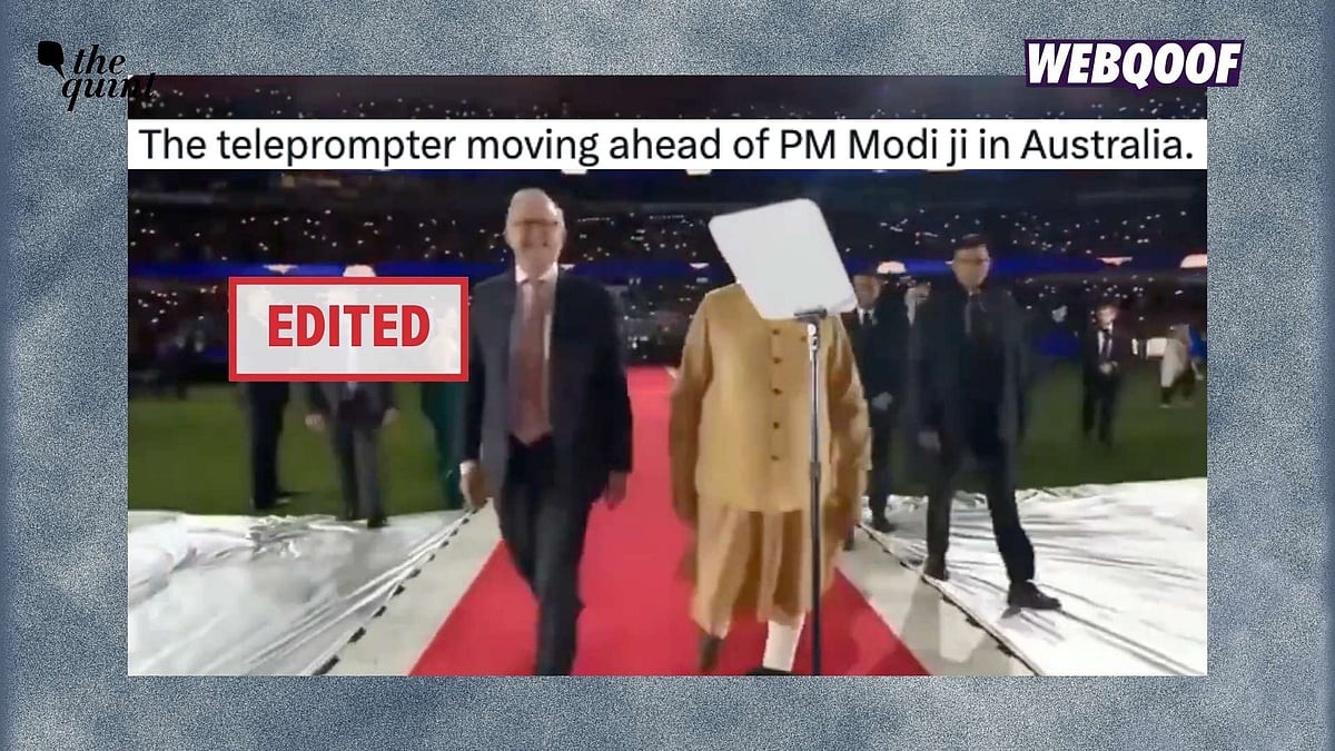 <div class="paragraphs"><p>An edited video is being shared to falsely claim that Prime Minister Narendra Modi walked with a teleprompter during his recent visit to Australia.</p></div>