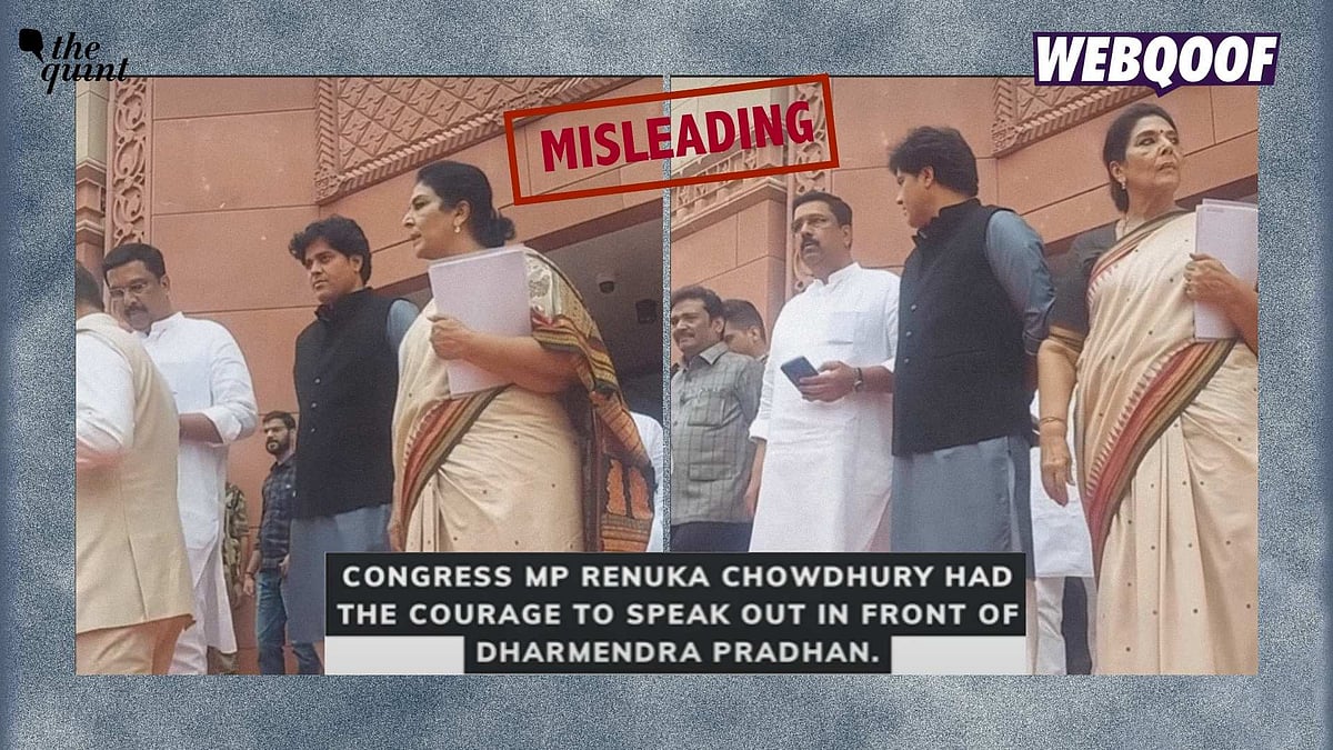 <div class="paragraphs"><p>A video is being shared on the internet, falsely claiming to show Renuka Chowdhury speaking out against the police response to the CJP protest in front of Dharmendra Pradhan.</p></div>