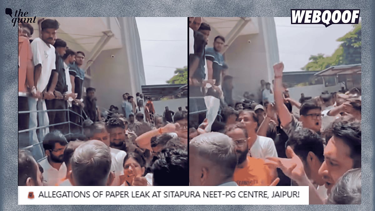 <div class="paragraphs"><p>A video is being shared on social media, falsely claiming to show students protesting over allegations of a paper leak at iON Zone, NEET-PG Centre in Sitapura, Jaipur.</p></div>