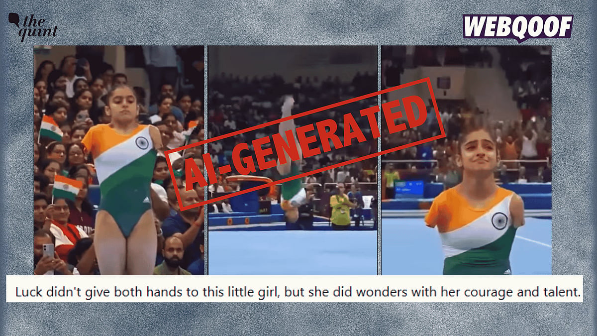 <div class="paragraphs"><p>An AI-generated video is going viral on social media, showing a young para-gymnast performing and tearing up at the end.</p></div>